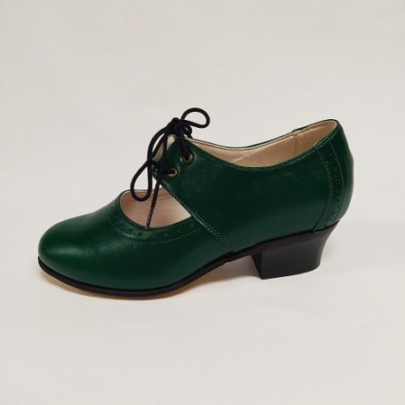 Karaktercipő Rozmaring fűzős nyitott zöld 34