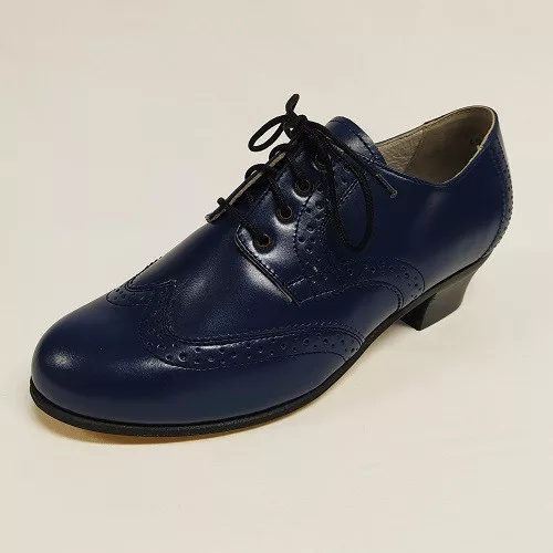 Karaktercipő Rozmaring fűzős díszített sötétkék 34