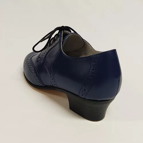 Karaktercipő Rozmaring fűzős díszített sötétkék 34