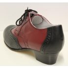 Karaktercipő Rozmaring fűzős díszített bordó-fekete 38