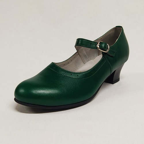 Rozmaring cipellő pántos zöld 34