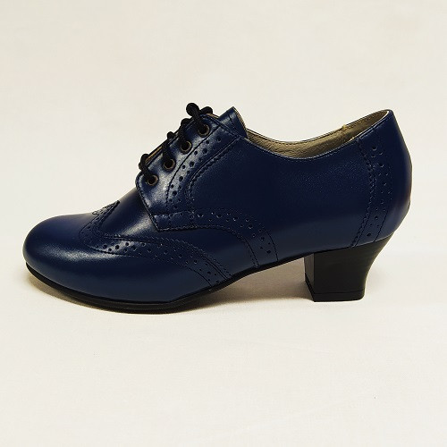 Rozmaring cipellő fűzős díszített sötétkék 34