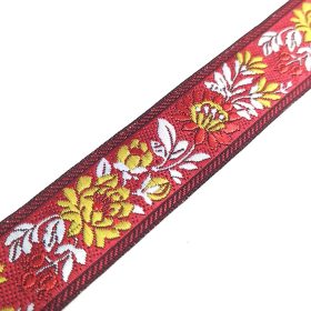 Szalag - hímzett 25 mm bordó 025