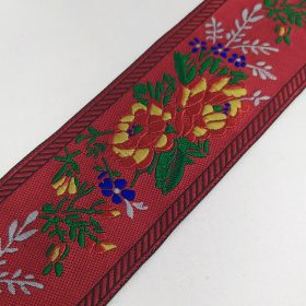 Szalag - hímzett 55 mm bordó 727