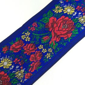 Szalag - hímzett 70 mm kék 824