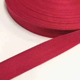 Szalag - köper 20 mm meggypiros műszál
