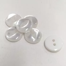 Gomb műanyag 13 mm fehér szemes