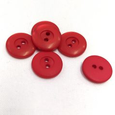 Gomb műanyag 13 mm piros édes matt