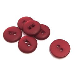 Gomb műanyag 13 mm piros lőrés matt
