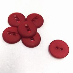 Gomb műanyag 15 mm piros lőrés matt