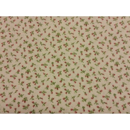 Pamutvászon bézs virágos 025