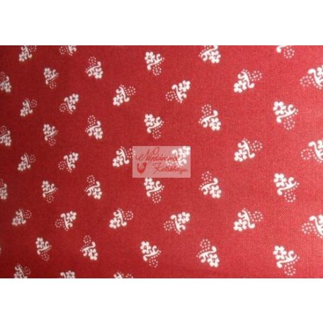 Pamutvászon piros virágos 104