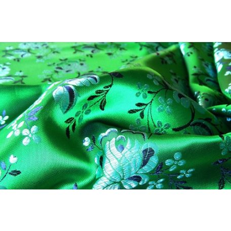 Selyem-brokát 5686 zöld-kék 256