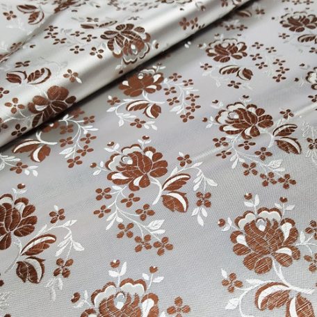 Selyem-brokát 5686 ezüst-barna r-77