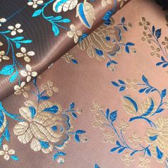 Selyem-brokát 5686 barna-kék 427