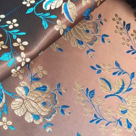 Selyem-brokát 5686 barna-kék 427