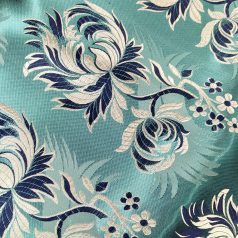 Selyem-brokát 6436 türkiz-kék-fehér 46