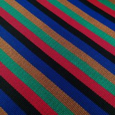 Székely szőttes csíkos piros-fekete-kék-barna-zöld