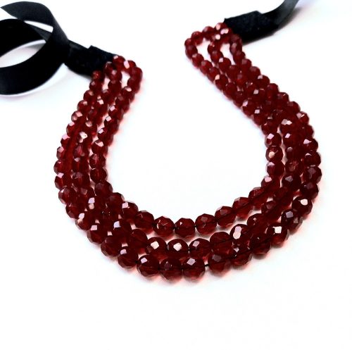 gyöngysor - metszett 8 mm bordó felnőtt