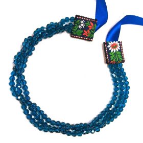 gyöngysor - metszett 6 mm kék