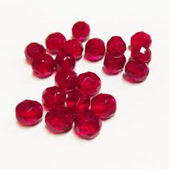 gyöngy - metszett üveg piros 8 mm