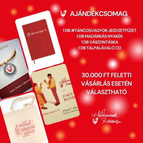 ajándékcsomag (jegyzetfüzet+nyakék+vászontáska+cd)